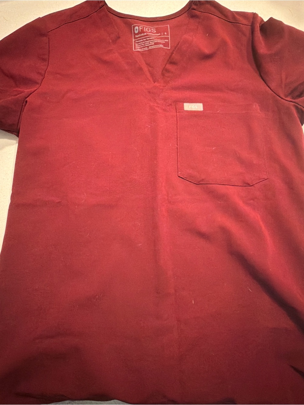 FIGS Burgundy Scrub Top